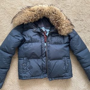 Juice couture puffer jacket with fur collar size small